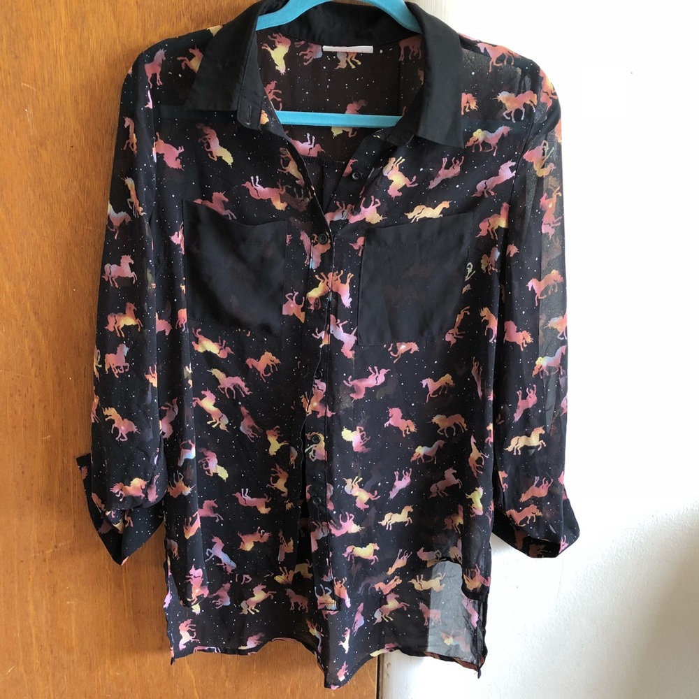 Moon Unicorn Button Down Shirt